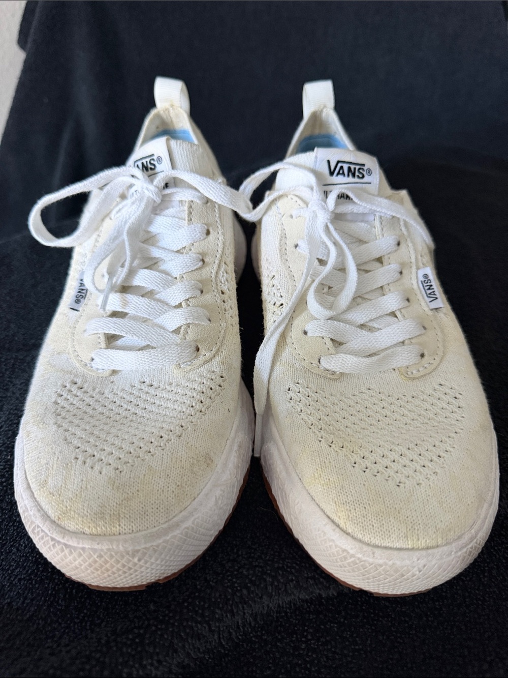 Vans Off-White Knit Lace-Up Sneakers